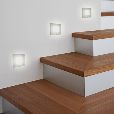 STEP LIGHT schodišťové svítidlo LED 1W 60lm 4000K 8,6cm hranaté IP20, stříbrné 4
