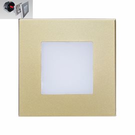 STEP LIGHT schodišťové svítidlo LED 1W 60lm 4000K 8,6cm hranaté IP20, zlaté