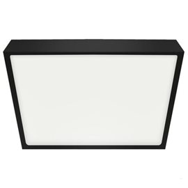 LENYS koupelnové přisazené svítidlo LED 30W 2750lm 4000K 28cm hranaté IP44, černé