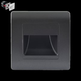 STEP LIGHT schodišťové svítidlo LED 1W 95lm 4000K 8,6cm hranaté IP20, černé