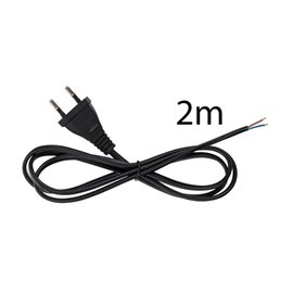 ML-110.039.00.0 Přívodní plochý kabel 2m s plochou vidlicí, 2x0,75mm2, černý