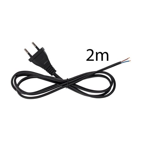 ML-110.039.00.0 Přívodní plochý kabel 2m s plochou vidlicí, 2x0,75mm2, černý