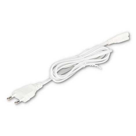 ML-110.061.62.0 Napájecí kabel 230V 2 x 0,5 mm2 s plochou EU vidlicí a 2-pól AC konektorem, bílý, 2m 3