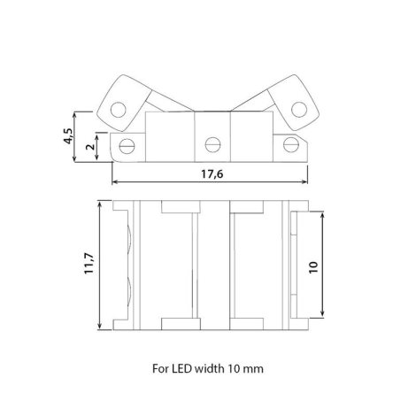 ML-112.001.62.2 Quick Connector mezi vodičem 20 AWG a LED páskem šíře 10 mm 7