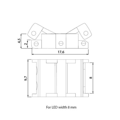 ML-112.001.62.2 Quick Connector mezi vodičem 20 AWG a LED páskem šíře 10 mm 6