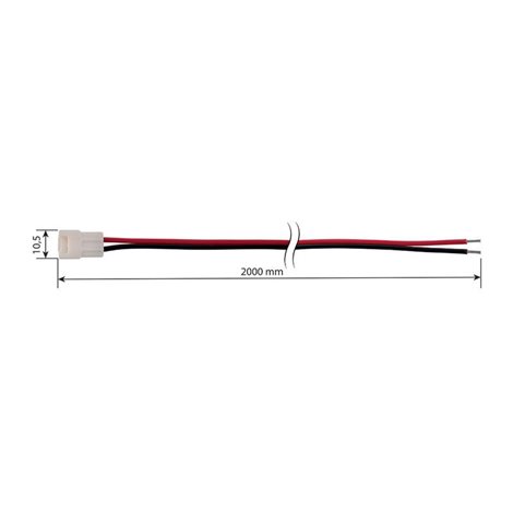 ML-112.004.78.3 Připojovací konektor jednobarevných LED pásků šíře 8 mm, 2 piny, délka 2m, 20AWG 1