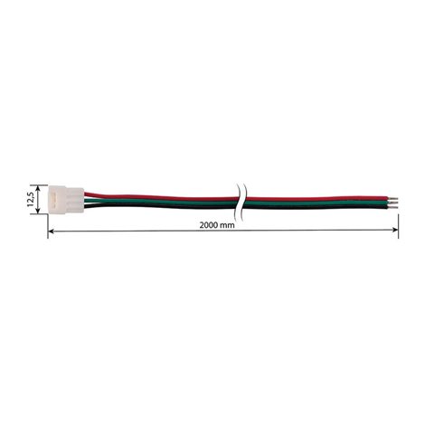ML-112.004.78.4 Připojovací konektor double white LED pásků šíře 10 mm, 3 piny, délka 2 m 1