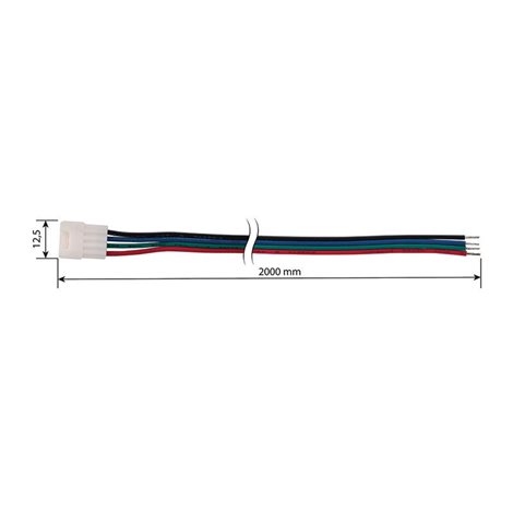 ML-112.004.78.5 Připojovací konektor RGB LED pásků šíře 10 mm, 4 piny, délka 2 metry, 22AWG, max. 3A 1
