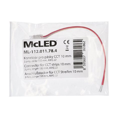 ML-112.011.78.4 Připojovací konektor CCT LED pásků šíře 10 mm, 3 piny, délka 150 mm 5
