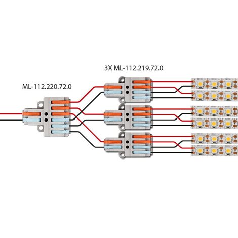 ML-112.220.72.0 Kabelová svorka s páčkou, 2-6, oranžová, modrá 3