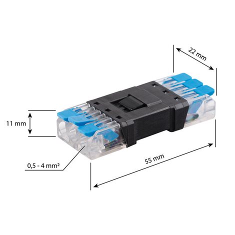 ML-112.224.72.0 Konektor s páčkou, vidlice + zásuvka, IP20, 3-pól, max. 250V/16A,pro průřez 0,5-4mm2 3