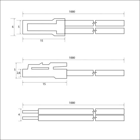 ML-112.607.88.0 Připojovací kabel s 91505-MP konektorem (vidlice), 1m kabel AWG20/0,5mm2, bílý 4