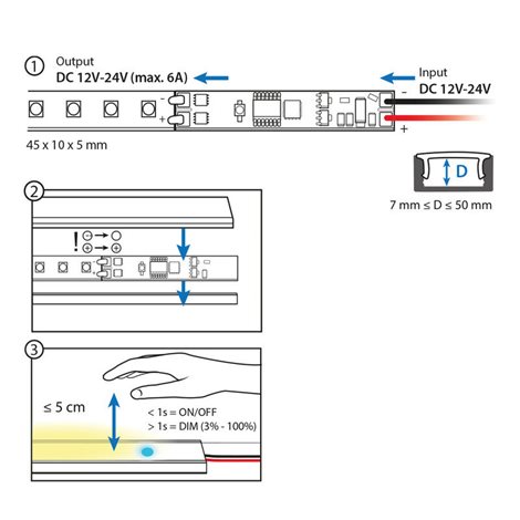 ML-113.012.02.0 Bezdotykový stmívač LED pásku do hliníkových profilů, max. 6A 3