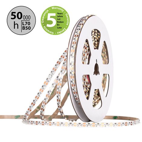 ML-121.070.90.0 LED pásek stranový SMD3014 NW, 100LED/m, 6W/m, 600lm/m, CRI90, IP20, DC12V, 5mm, 5m 3