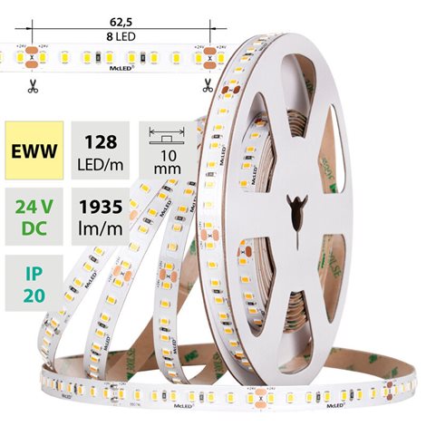 ML-126.068.90.2 LED pásek SMD2835 EWW, 128LED/m, 11,5W/m, DC 24V, 1935lm/m, CRI90, IP20, 10mm, 50m 1