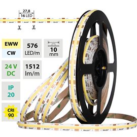 ML-127.633.83.0 LED pásek COB dual white EWW-CW, 576LED/m, 15W/m, 1512lm/m, CRI90, IP20, DC 24V, 5m