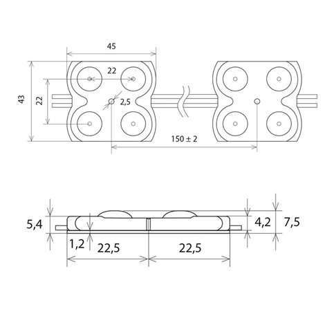 ML-211.006.51.0 LED modul 4x SMD2835, 1,6 W, 12 V, 133 mA, 6550 K, vyzařovací úhel 170°, IP65 1