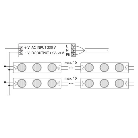 ML-211.013.51.0 LED modul 3x SMD3535, 6W, 12V, 500mA, vyzařovací úhel 10°x40°, IP65 1