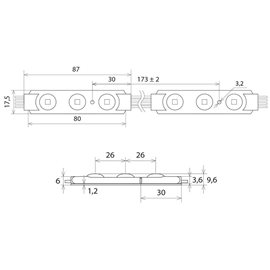 ML-213.007.51.0 LED modul 3x SMD5050, 0,65 W, 12 V, 54 mA, RGB, vyzařovací úhel 160°, IP65
