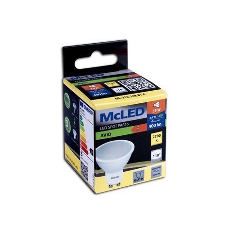 ML-312.148.87.0 LED žárovka GU10, 4,6W, 2700K, CRI80, vyz. úhel 110°, ? use 360° 400lm 4