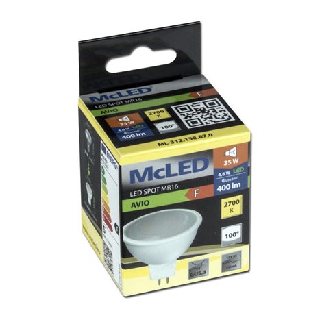 ML-312.158.87.0 LED žárovka GU5.3, 12VAC/DC, 4,6W, 2700K, CRI80, vyz. úhel 100°, ? use 360° 400lm 4