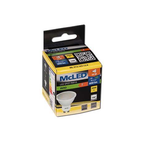 ML-312.163.12.0 LED žárovka GU10, 7W, 3000K, CRI80, vyz. úhel 100°, ? use 360° 600lm 5