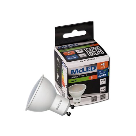 ML-312.164.12.0 LED žárovka GU10, 7W, 4000K, CRI80, vyz. úhel 100°, ? use 360° 600lm 4