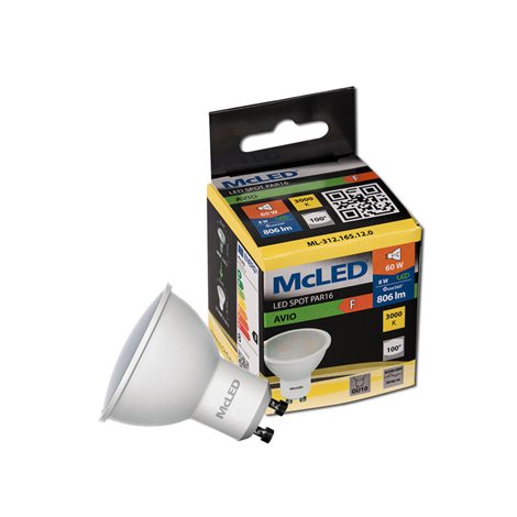 ML-312.165.12.0 LED žárovka GU10, 8W, 3000K, CRI80, vyz. úhel 100°, ? use 360° 806lm 2
