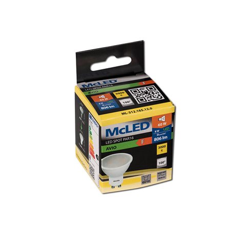 ML-312.165.12.0 LED žárovka GU10, 8W, 3000K, CRI80, vyz. úhel 100°, ? use 360° 806lm 6