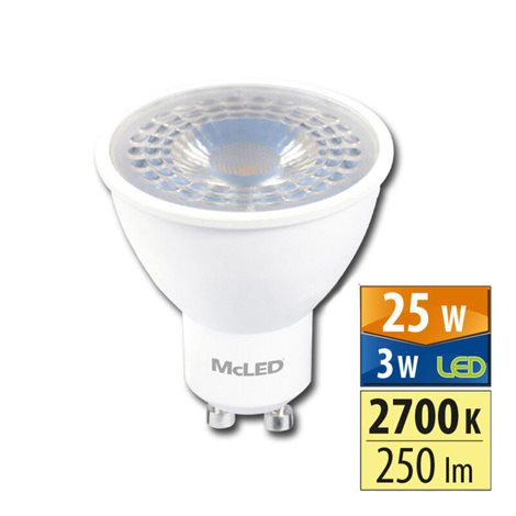 ML-312.169.87.0 LED žárovka GU10, 3W, 2700K, CRI80, vyz. úhel 38°, ? use 360° 250lm 1
