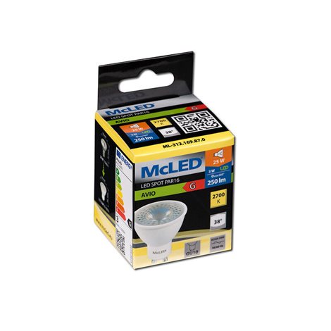 ML-312.169.87.0 LED žárovka GU10, 3W, 2700K, CRI80, vyz. úhel 38°, ? use 360° 250lm 5