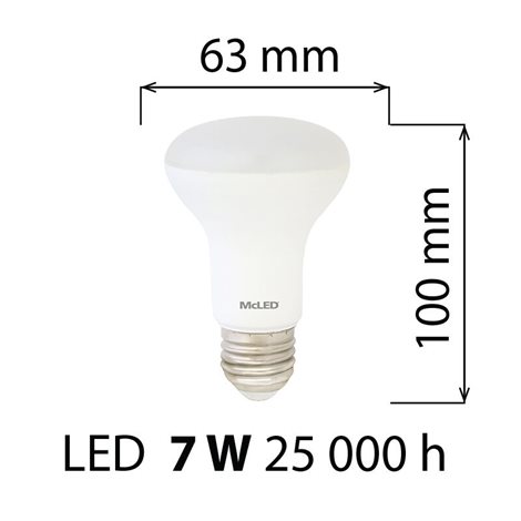 ML-318.004.87.0 LED žárovka R63 7W, 2700K, E27, CRI80, vyz. úhel 120°, ? use 360° 600lm 6