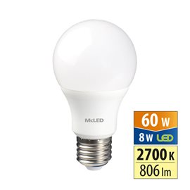 ML-321.094.87.0 LED žárovka 8W, E27, 2700K, CRI80, vyz. úhel 200°, ? use 360° 806lm