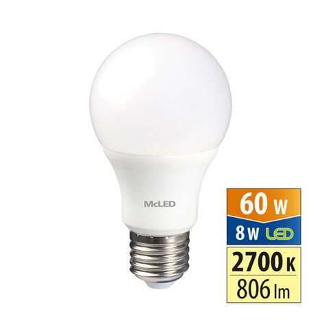 ML-321.094.87.0 LED žárovka 8W, E27, 2700K, CRI80, vyz. úhel 200°, ? use 360° 806lm 1