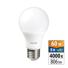 ML-321.095.87.0 LED žárovka 8W, E27, 4000K, CRI80, vyz. úhel 200°, ? use 360° 806lm