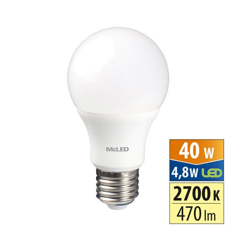 ML-321.096.87.0 LED žárovka 4,8W, E27, 2700K, CRI80, vyz. úhel 200°, ? use 360° 470lm 1