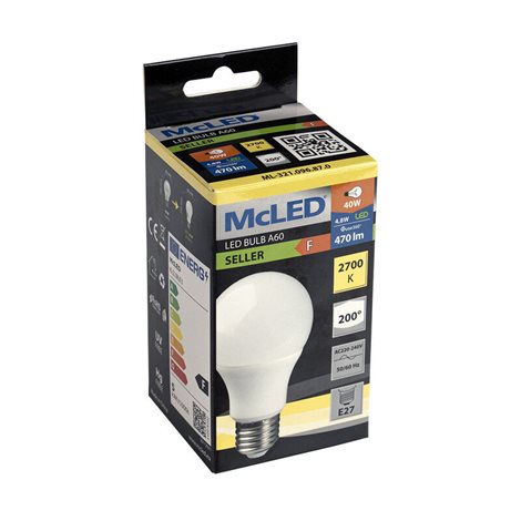 ML-321.096.87.0 LED žárovka 4,8W, E27, 2700K, CRI80, vyz. úhel 200°, ? use 360° 470lm 5