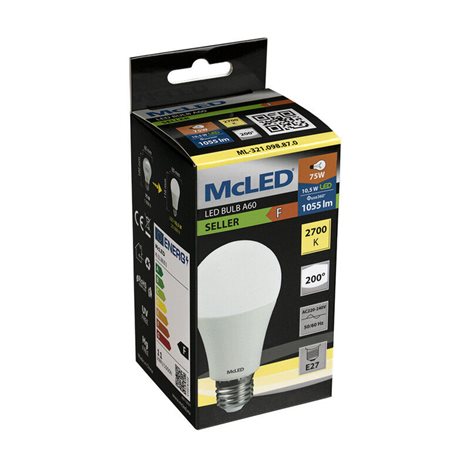 ML-321.098.87.0 LED žárovka 10,5W, E27, 2700K, CRI80, vyz. úhel 200°, ? use 360° 1055lm 4