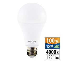 ML-321.101.87.0 LED žárovka 15W, E27, 4000K, CRI80, vyz. úhel 200°, ? use 360° 1521lm