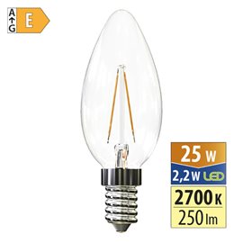 ML-323.031.87.0 LED žárovka svíčka 2,2W, E14, 2700K, CRI80, vyz. úhel 320°, ? use 360° 250lm