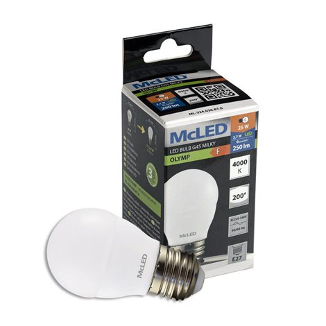 ML-324.036.87.0 LED žárovka kapka 2,7W, E27, 4000K, CRI80, vyz. úhel 200°, ? use 360° 250lm 3