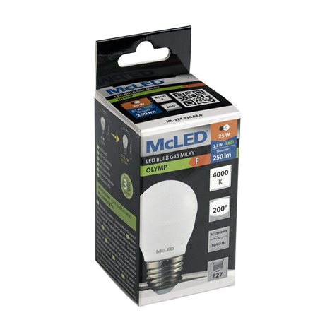ML-324.036.87.0 LED žárovka kapka 2,7W, E27, 4000K, CRI80, vyz. úhel 200°, ? use 360° 250lm 6