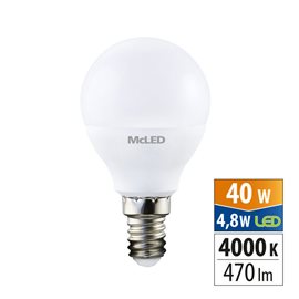 ML-324.038.87.0 LED žárovka kapka 4,8W, E14, 4000K, CRI80, vyz. úhel 200°, ? use 360° 470lm