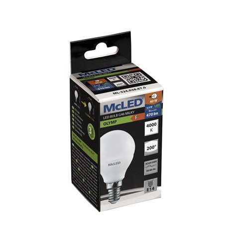 ML-324.038.87.0 LED žárovka kapka 4,8W, E14, 4000K, CRI80, vyz. úhel 200°, ? use 360° 470lm 3