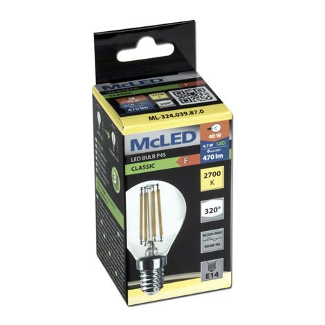 ML-324.039.87.0 LED žárovka kapka 4,7W, E14, 2700K, CRI80, vyz. úhel 320°,  ? use 360° 470lm 3