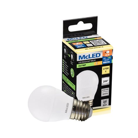 ML-324.045.87.0 LED žárovka kapka 7W, E27, 2700K, CRI80, vyz. úhel 200°, ? use 360° 806lm 4