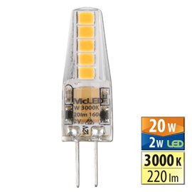 ML-325.004.92.0 LED žárovka G4, 12VAC/DC, 2W, 3000K, CRI80, vyz. úhel 300°, ? use 360° 220lm