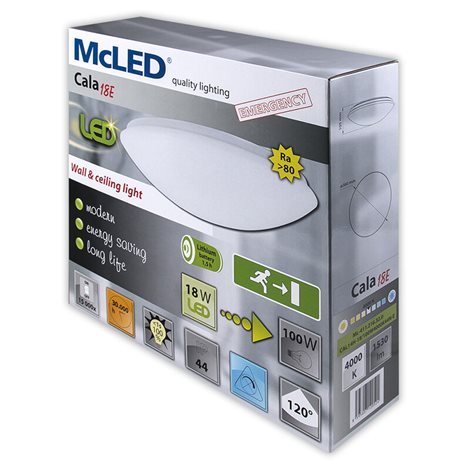 ML-411.216.32.0 LED svítidlo Cala 18 E, 18 W, 4000 K, IP44, s nouzovým modulem 1,5 h 9