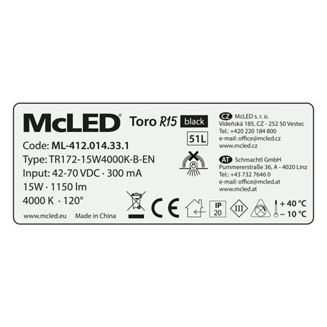 ML-412.014.33.1 LED podhledové svítidlo Toro R15, 15W, 4000K, černá barva svítidla 3