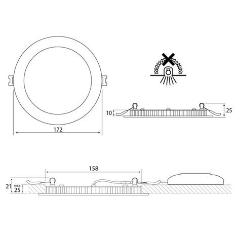 ML-412.068.33.1 LED podhledové svítidlo Toro R15, 15W, 3000K, černá barva svítidla 9